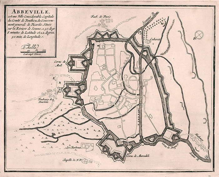 Abbeville, layout of the city and defensive walls