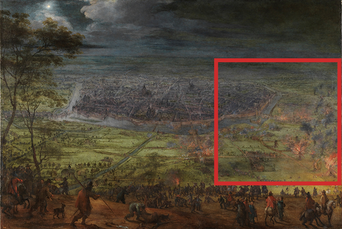 Nocturnal attack on Lille (windmills indicated by a red square)