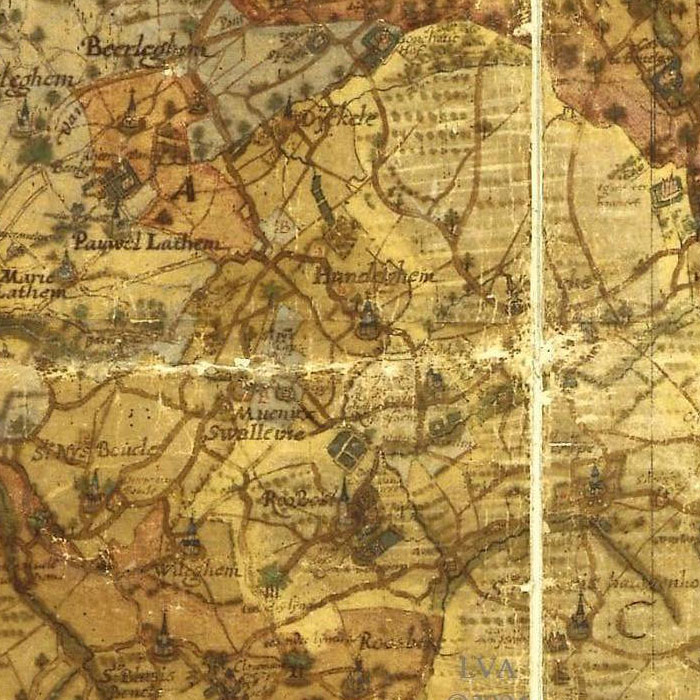 The Map of the Land of Aalst by Jacques Horenbout (1612) (detail)