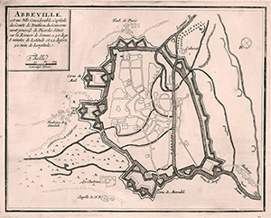 Plan of the city of Abbeville in France